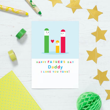 Personalised Stick Men Family Father's Day Card, 3 of 7