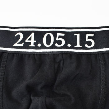 Personalised, Our Date, Wedding Anniversary Mens Pants, 6 of 7