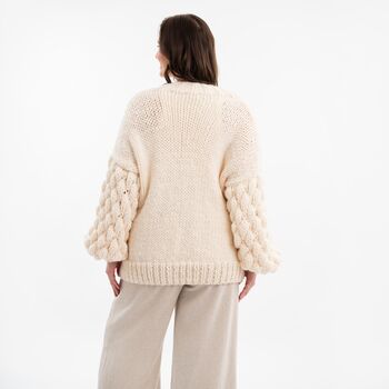 Easy Bubble Stitch Cardigan Knitting Kit, 7 of 12