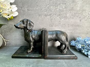 29cm Black Dachshund Bookends Sausage Dog Gift 3kg Pair, 3 of 8