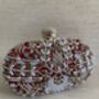 Maroon Handcrafted Embroidered Oval Clutch Bag, thumbnail 1 of 10