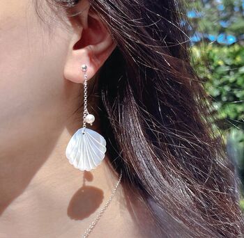 Pearl Shell Elegance Clip Earrings, 3 of 4