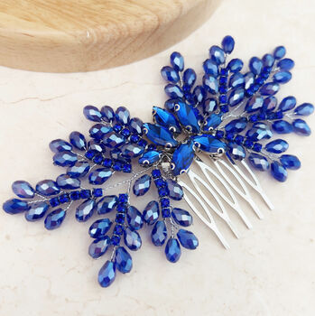 Royal Blue Bow Crystal Headpiece, 5 of 6