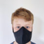 Reusable Washable Black Cotton Lined Face Mask, thumbnail 4 of 4