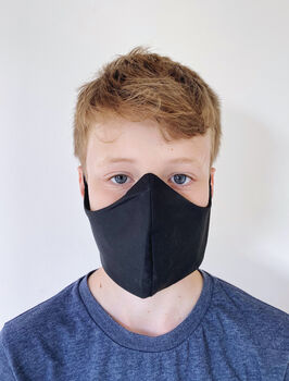 Reusable Washable Black Cotton Lined Face Mask, 4 of 4