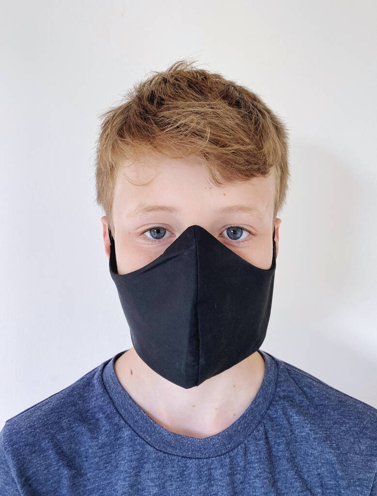 Reusable Washable Black Cotton Lined Face Mask By The Fine Cotton ...
