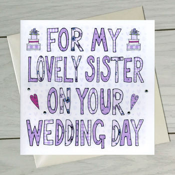 Personalised Sister Wedding Book Card, 2 of 6
