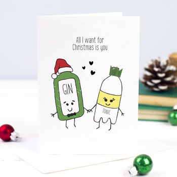 'All I Want For Christmas' Gin Christmas Card, 2 of 3