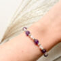 Amethyst And Rose Quartz Crystal Beaded Bracelet, thumbnail 3 of 6
