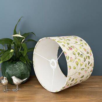 Lime Green And Pink Floral Buds Lampshades, 8 of 10