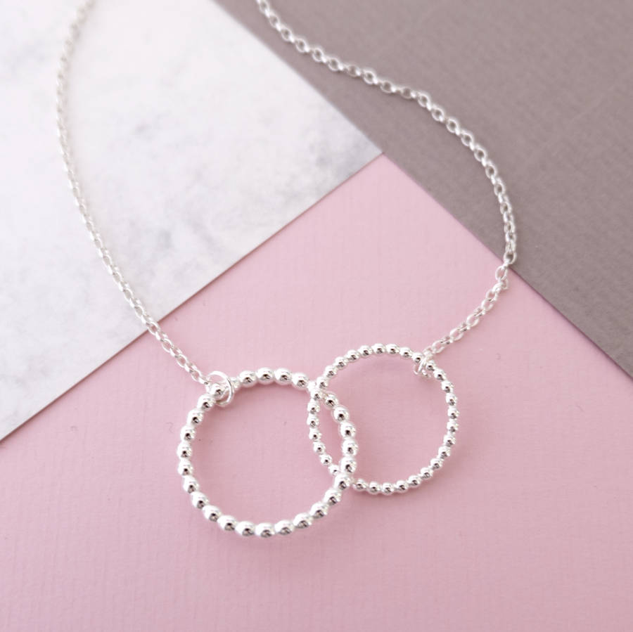 silver double bubble necklace by tanya garfield jewellery