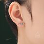 Single Piercing Cz Skinny Earlobe Cuff Earring, thumbnail 3 of 11