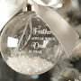 Round Glass Feathers Appear Memorial Christmas Tree Bauble, thumbnail 3 of 8