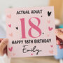 Personalised Actual Adult 18th Birthday Card, thumbnail 1 of 3