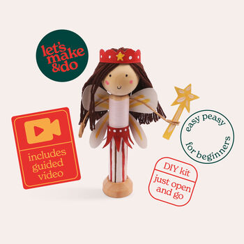 Make Your Own Christmas Fairy Wooden Craft Kit For Kids, 2 of 6