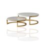 Set Of Two White Marble Serving Stands With Brass Legs, thumbnail 2 of 2