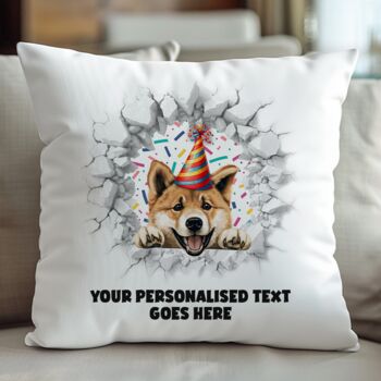Personalised Akita Birthday Break Through Dog, 6 of 9
