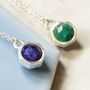 Blue And Green Kyantie Double Sided Silver Necklace, thumbnail 2 of 4
