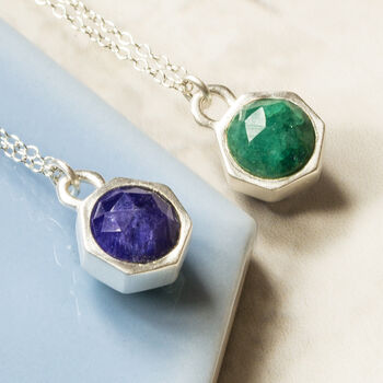 Blue And Green Kyantie Double Sided Silver Necklace, 2 of 4