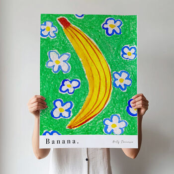 Banana Food Art Print Kitchen Fruit Poster, 5 of 12