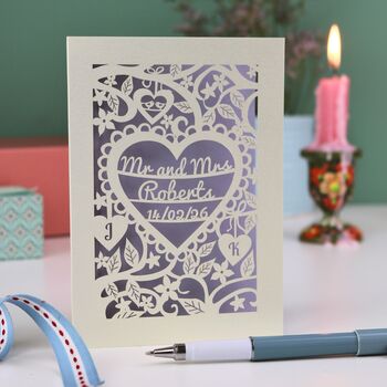 Personalised Papercut Wedding Card, 5 of 8