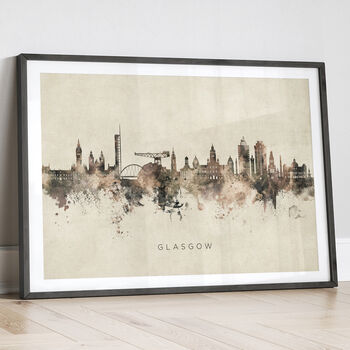 Glasgow Skyline Cityscape Black And White Art Print, 12 of 12