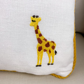 Children's Safari Embroidered Nursery Cushion, 7 of 8