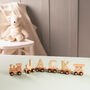 Personalised Christening Wooden Name Train, thumbnail 4 of 12
