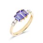 Yellow Gold Tanzanite And Diamond Trilogy Ring, thumbnail 2 of 4