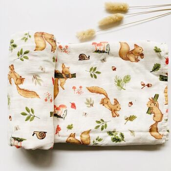 Extra Large Woodland Bamboo Muslin, 2 of 2