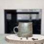 Handmade Porcelain Mug Earthy Green Glaze, 340ml Ceramic Cup, thumbnail 1 of 5