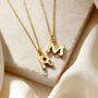 Textured Birthstone Initial Necklace, thumbnail 2 of 11