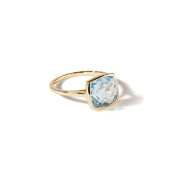 Yellow Gold Cushion Briolette Topaz Ring, 4 of 6