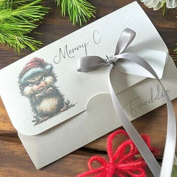 Grumpy Christmas Personalised Gift Wallet Envelope Perfect Fun Item For Teenager, 3 of 4
