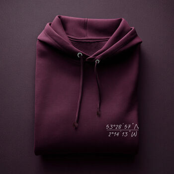 Personalised Coordinates Hoodie – Anniversary Or Wedding Gift, 2 of 11
