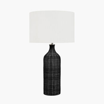 Black Rattan Bottle Table Lamp, 2 of 8