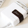 Personalised Leather Mac Book Charger Sticker Patch, thumbnail 2 of 5