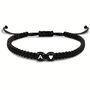 Personalised Black Braided Rope Initial Bracelet, thumbnail 4 of 7