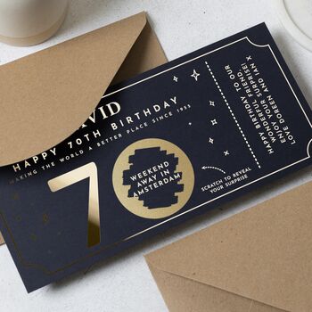 70th Birthday Scratch Reveal Personalised Gift Voucher, 2 of 9