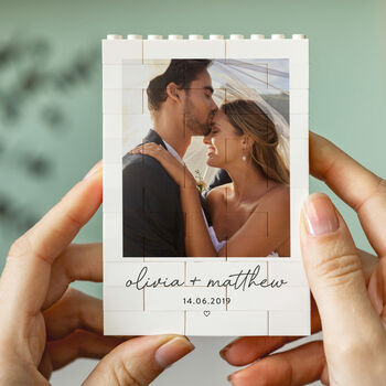 Personalised Couple Memory Block With Photo, 6 of 10