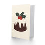 Cake Holly Icing Modern Graphic Xmas Christmas Card, thumbnail 2 of 4