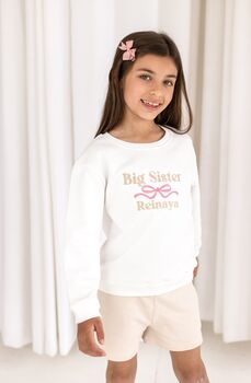 'Big Sister/Little Sister' Embroidered Bow Detail Sweatshirt, 6 of 10