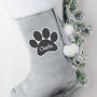 Personalised Christmas Dog Silver Grey Stocking, thumbnail 2 of 2
