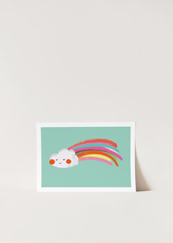 Neon Rainbow Cloud Children's Art Print, 4 of 4