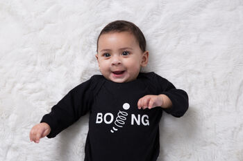 Cotton Babygrow, Boing, Baby Sleepsuit, Baby Gift Unisex, 5 of 5