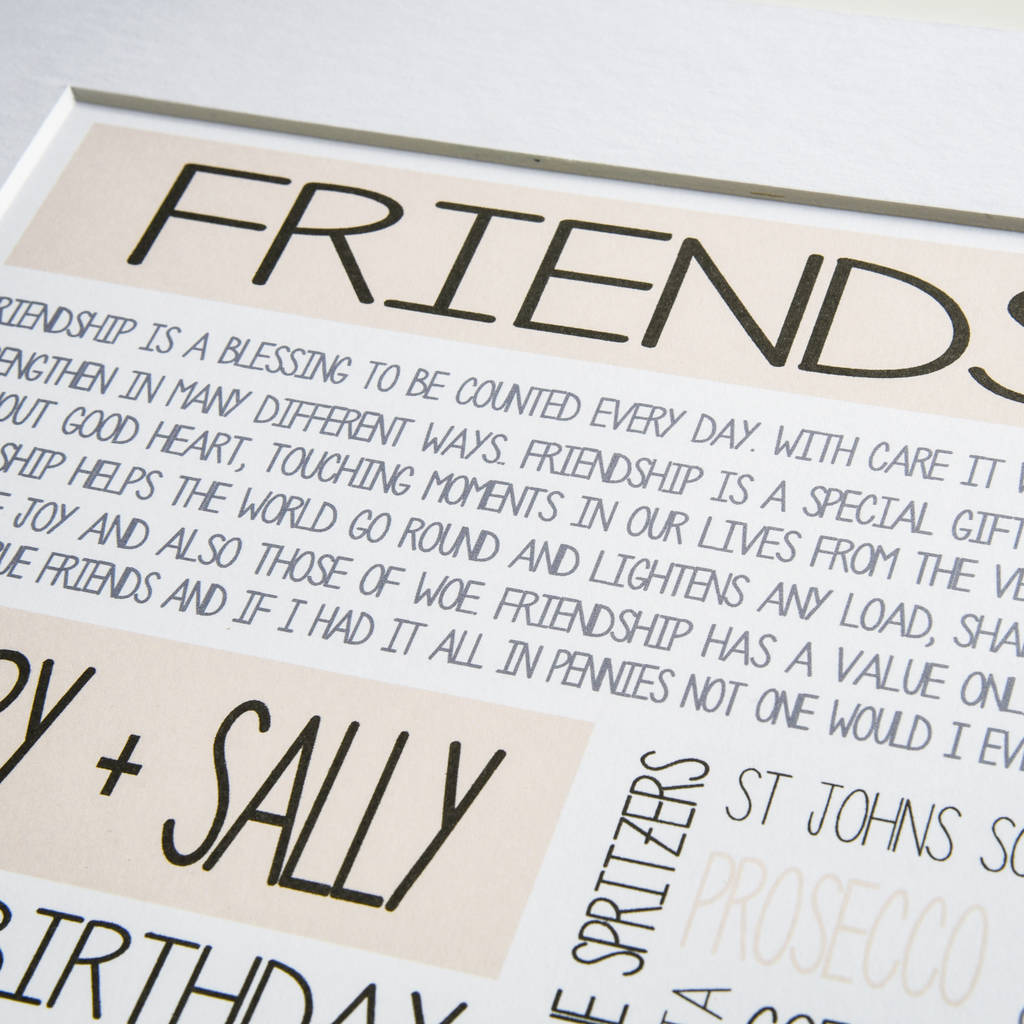 Personalised Friend Poem Print By A Touch Of Verse | notonthehighstreet.com