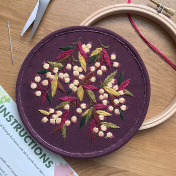 Autumn Berries Botanical Embroidery Kit, 4 of 8