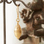 Gold Plated Silver Teardrop Textured Earrings, thumbnail 5 of 7