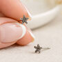 Oxidised Sterling Silver Starfish Stud Earrings – 5mm, thumbnail 1 of 9