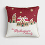 Personalised Red Gingerbread House Cushion, thumbnail 2 of 7